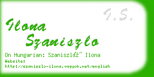 ilona szaniszlo business card